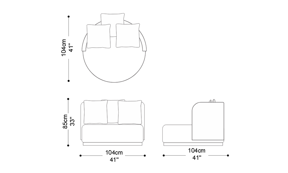 Image of the main dimensions of the product